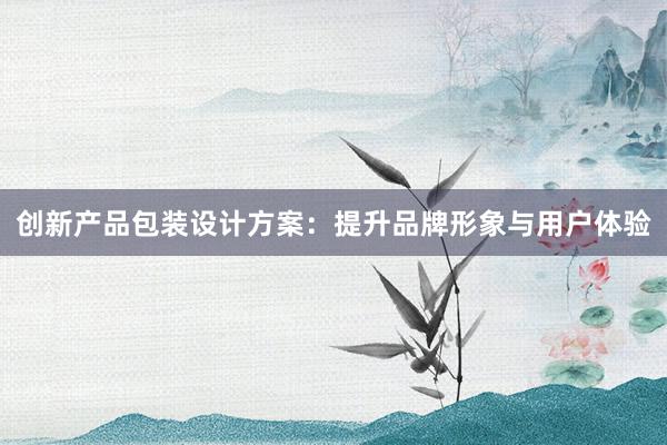 创新产品包装设计方案：提升品牌形象与用户体验